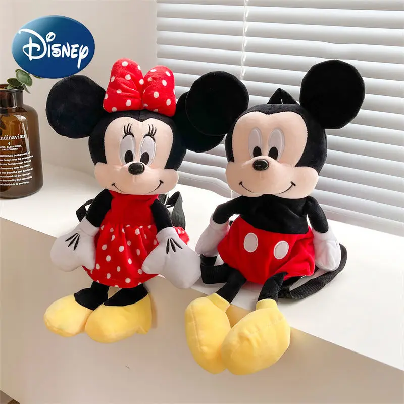 Disney Kids Plush Bag Girls Backpack Minnie Mickey Cartoon Cute Mickey Mouse Doll 2022 New Shoulder Bag