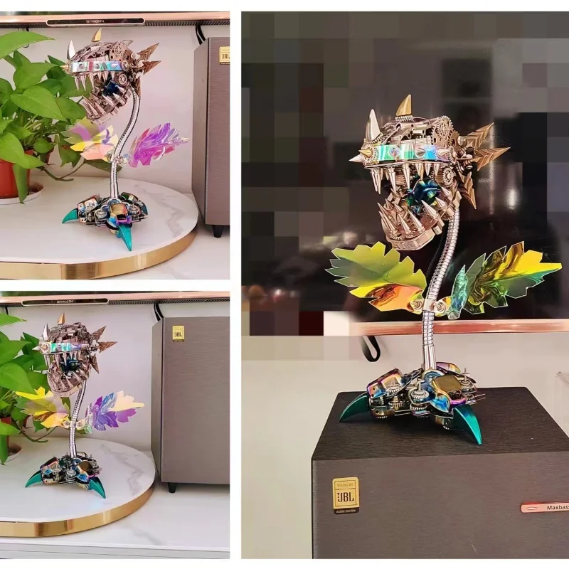 Набор металлических моделей с растением пираньи и цветком сделай сам стимпанк