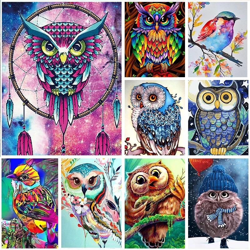 

Full Diamond 5D DIY Diamond Painting Owl Cross Stitch Animal Embroidery Kit Furniture Decor Wall Pendant