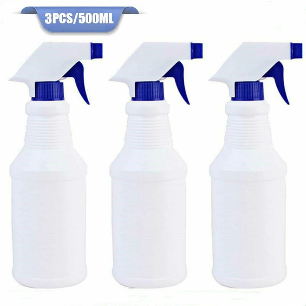

3pcs 500ml Plastic Spray Bottle Hairdressing Trigger Water Sprayer Empty Bottle Salon Garden Watering Cleaning Tool