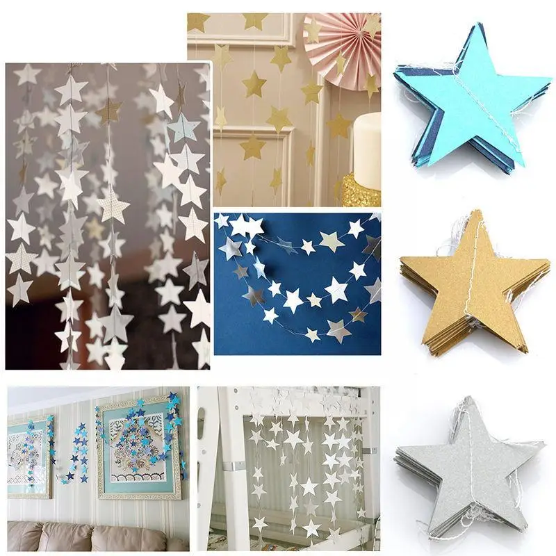 

Star Paper Garland Bunting Drop Party Decoration Wedding For Home Party Wall Hanging Decoration Tool K5g5