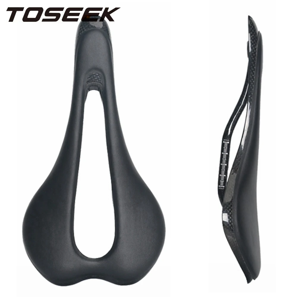 

High Quality 135g Superlight 3K Carbon + Leather Saddle Bicycle Saddle Seat PU EVO Bow Cushion