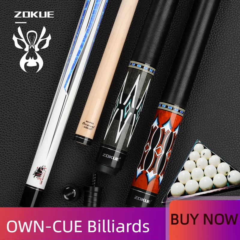 

ZOKUE Russian Billiard Cue Stick 160cm Length 12.75mm Tip Weight Adjustable Radial Pin Joint Kit Professional Play Billiard Cue