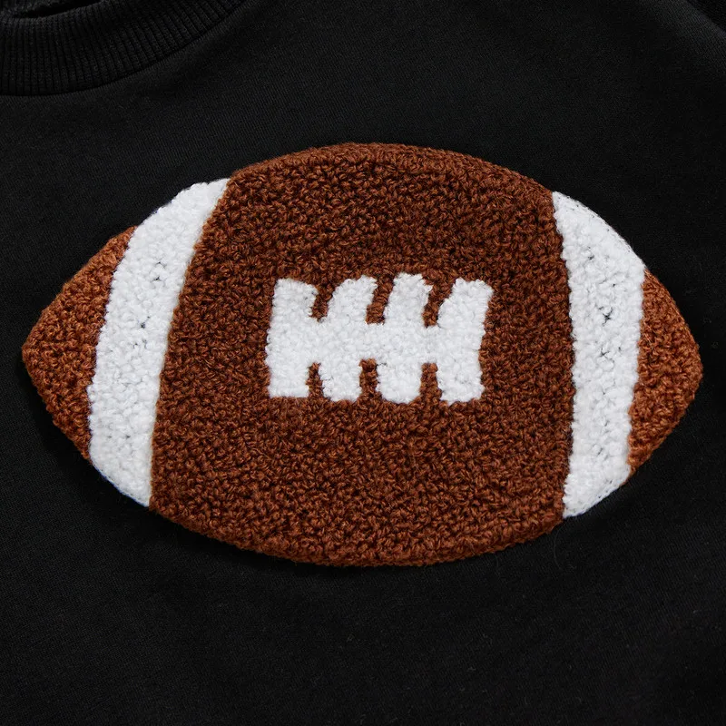 RUEWEY od 6 miesięcy do 4 lat Zestawy spodni dla chłopca Wiosna Jesień Odzież Piłka nożna Haftowana bluza z długim rękawem Spodnie w kratę