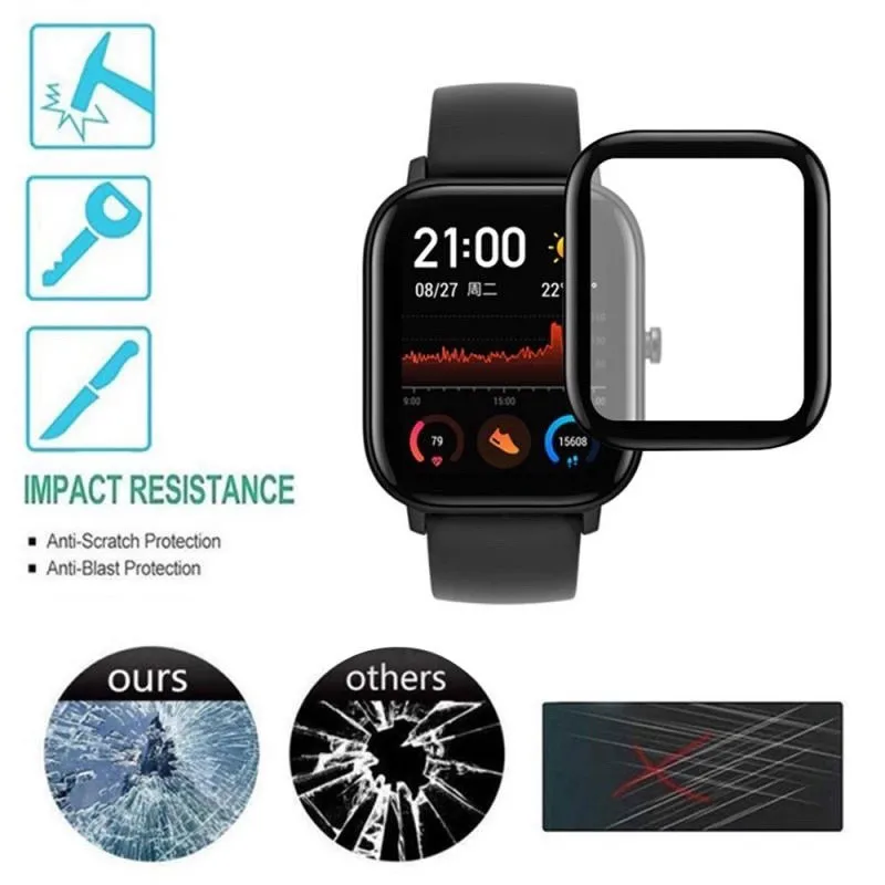 

3D изогнутые края из мягкого стекловолокна для Huami AMAZFIT GTS 2 Защитная пленка для экрана для HUAMI Amazfit GTS2 GTS защитная пленка