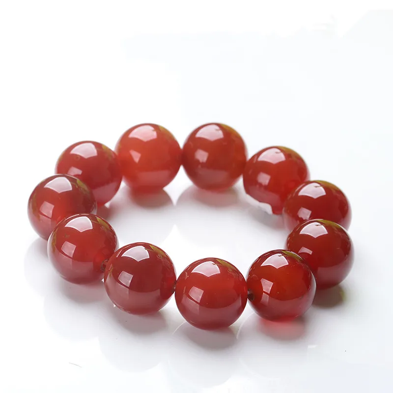 

Natural Stone Red Agate Bracelet Natural Crystal Men and Women Couple Jewelry Gift Pure Chalcedony Raw Stone Beads Jade Bracelet