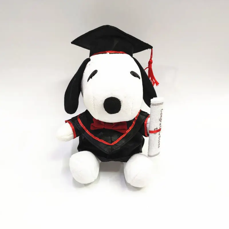 

Kawaii Snoopy Plush Doll Cartoon Doctor Hat Bachelor Dress Robe Plush Toy Doll Children's Students Graduation Gift