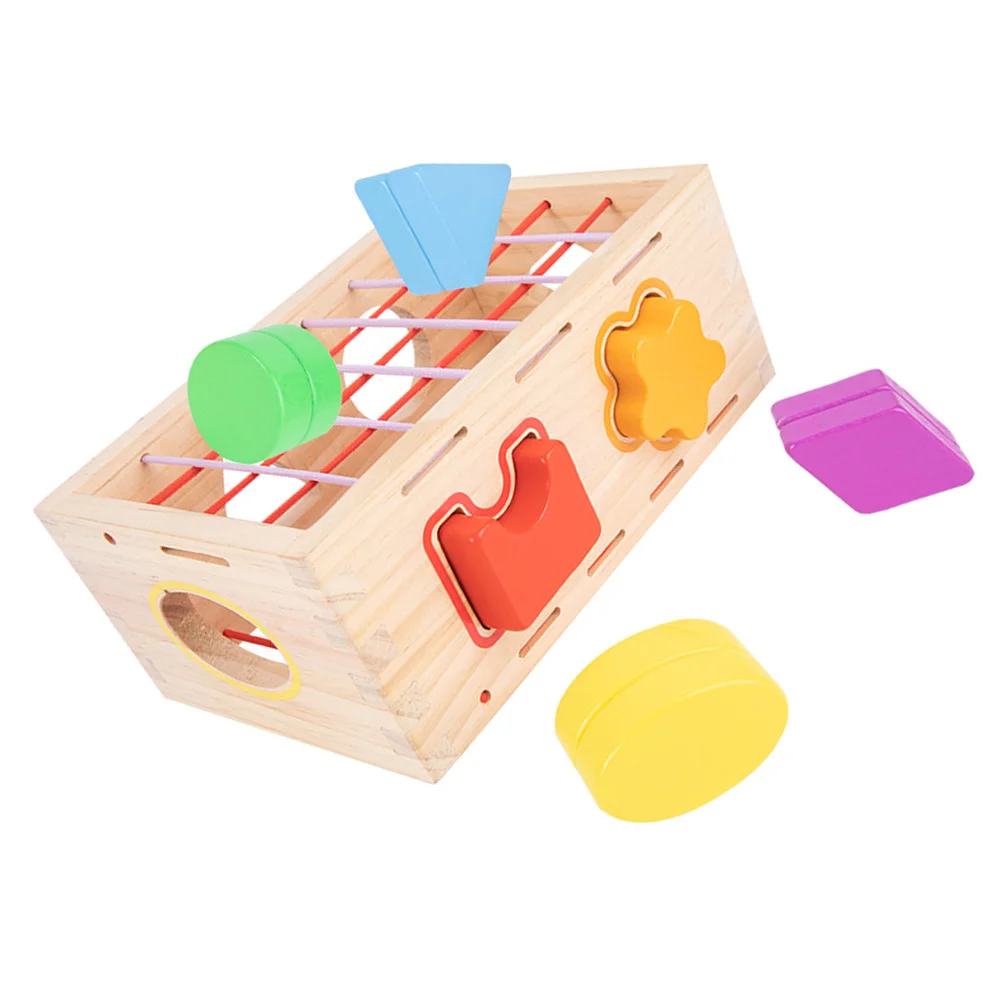 

1 set of Shape Matching Block Wood Building Block Children Educational
