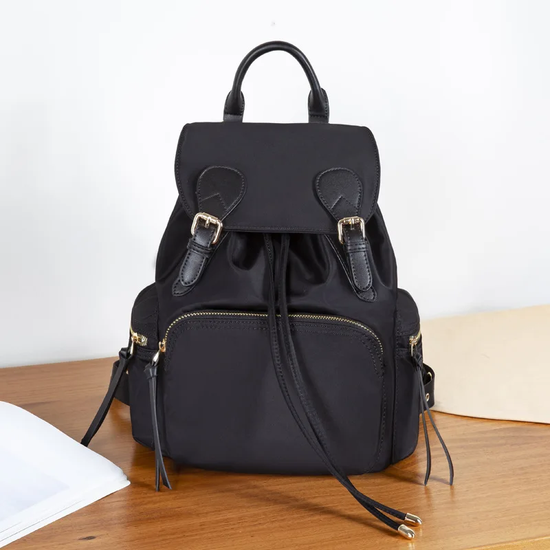 

2022 New Bags for Women Fashion and Versatile Simple Drawstring Travel Backpack Oxford Cloth Multi-pocket Student School Bag Sac