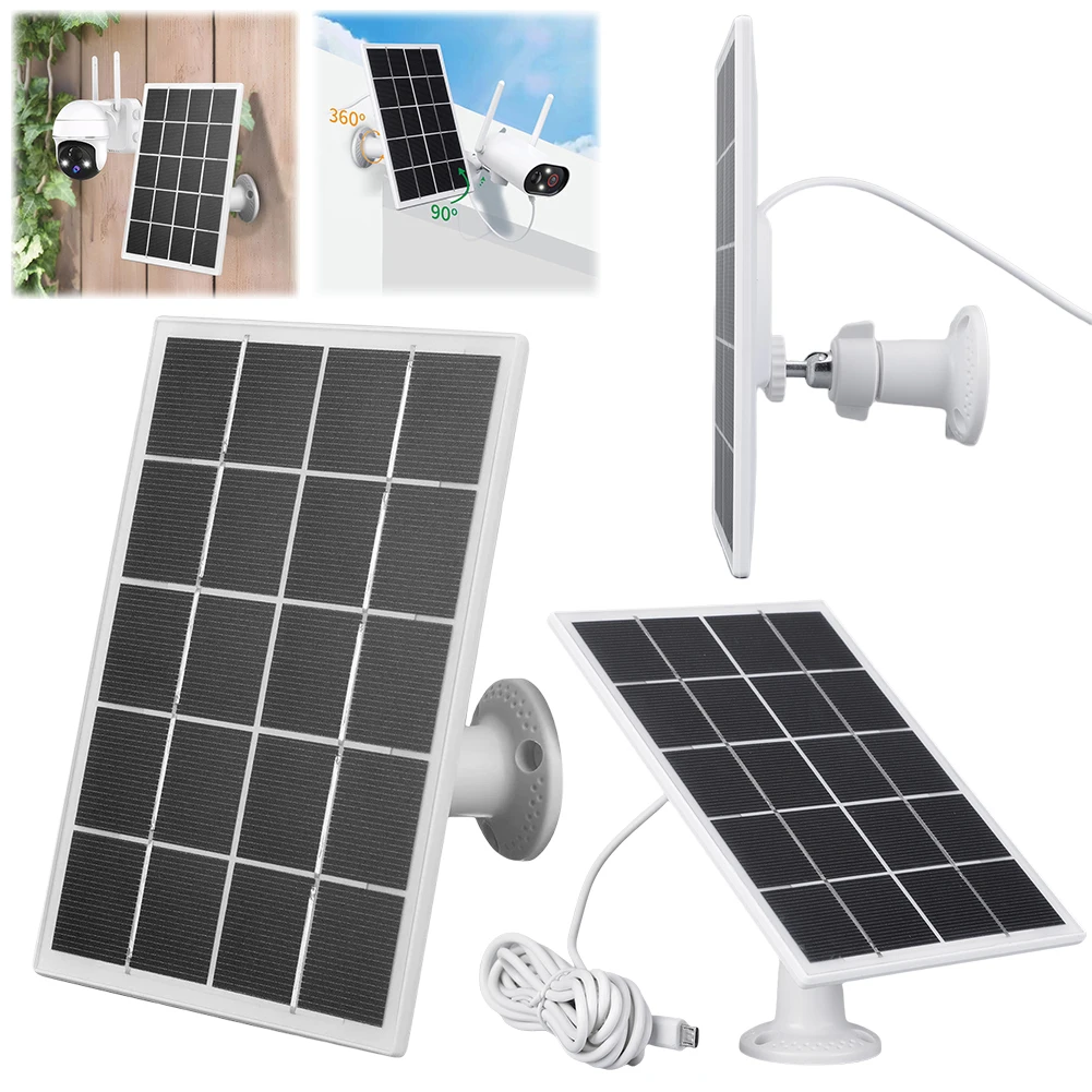 Солнечная панель 3 Вт Micro USB и Type-C IP65 Водонепроницаемая с зарядным кабелем длиной 9