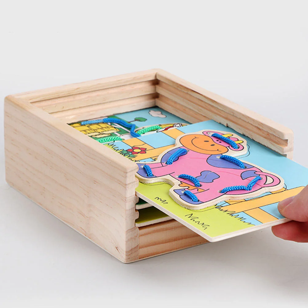 

Rope Puzzle Wooden Toys Kids Toys Board Cognitive Intellectual Wooden Early Educational