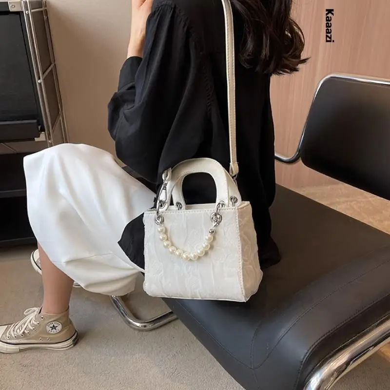 

Simple Small Handbag Straps For Crossbody High Fashion Adjustable Bag Pearl Chain Women's Shoulder Bag 2023 Luxury Designer