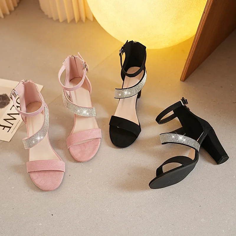 Женские повседневные сандалии с ремешком на пятке женские высоком каблуке