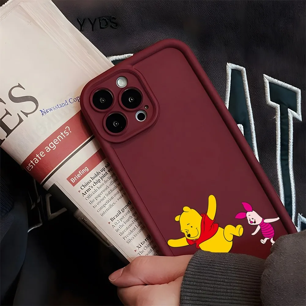 Симпатичный чехол для телефона с Винни-пухом IPhone 14 13 15 12 Mini 11 Pro Max X 7 8 Plus Защита