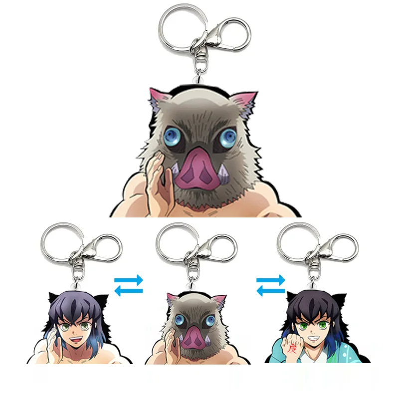 

Anime Demon Slayer Hashibira Inosuke Motion Key Chains Acrylic Keychains Bag Pendant Car Keyring Anime Peripherals Gift Ornament