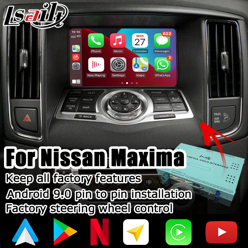 Android / carplay android auto interface box für Nissan Maxima 2010-2015 mit 370z 370GT G37 GPS navigation Lsailt