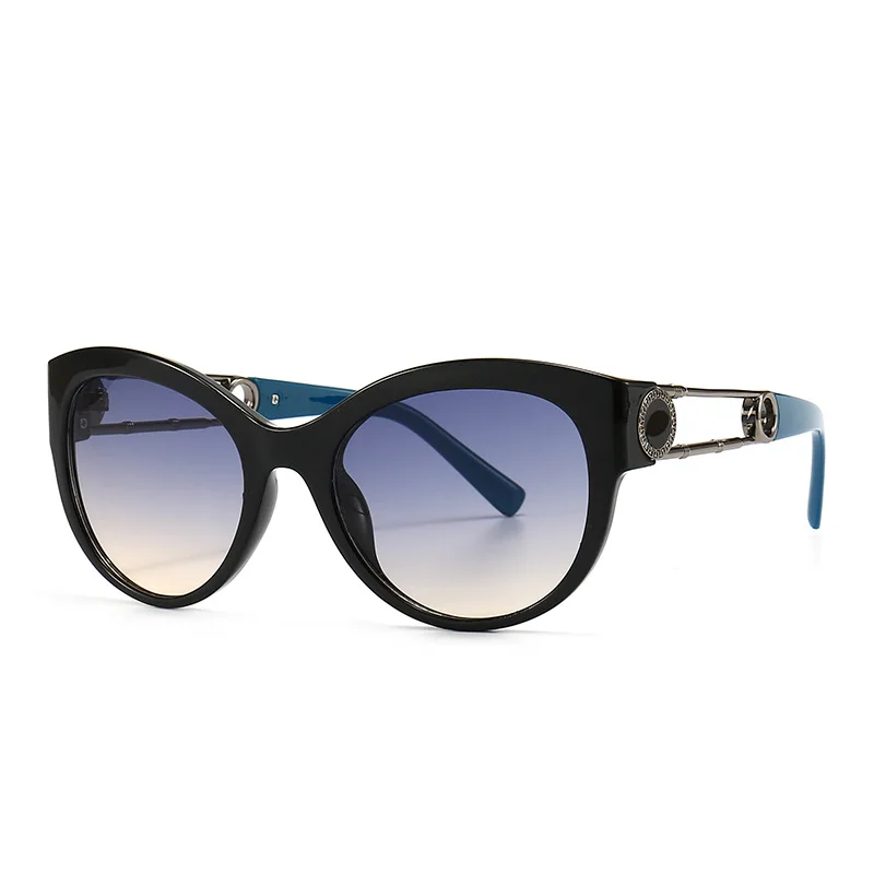 

Современные солнцезащитные очки в стиле ретро, солнцезащитные очки «кошачий глаз», модные очки в круглой оправе, брендовые дизайнерские оч...