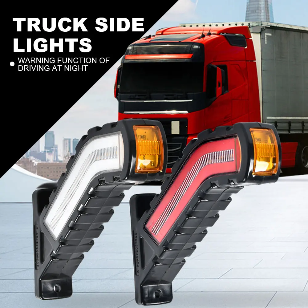 

2x LED Side Marker Lights Flowing Turn Signals Lamp Universal For Cars SUV Vans Lorry Rvs Bus Boat Trailer Truck Pickup 12V 24V