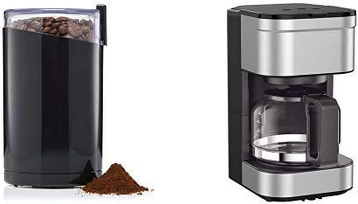 

203 Electric Spice and Coffee Grinder with Stainless Steel Blades AND KM202850 Simply Brew Compact Filter Drip Coffee Maker Coff