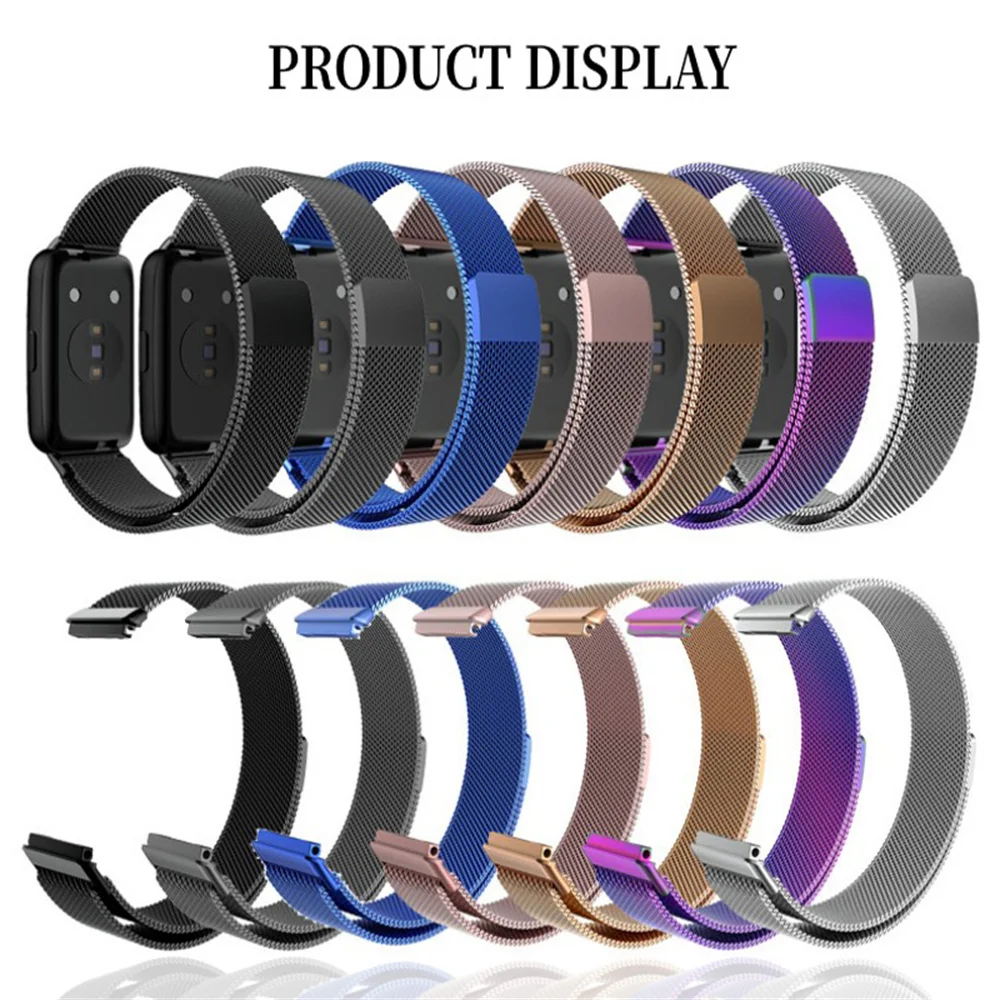 Milan Magnetic Loop Strap For Huawei Band 7 Metal Stainless Steel Replacement Bracelet For Huawei Band7 Smart Watch Wristband