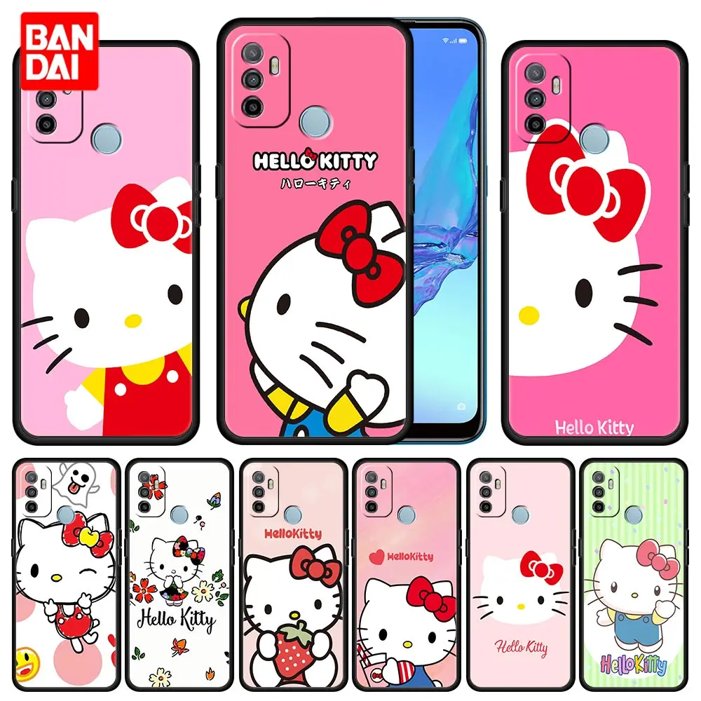 

Hello Kitty Wallpaper Case for Oppo A53 A52 A3s A5s A9 A15 A31 A54 A74 A93 A94 F19 Pro 4G 2020 Silicone Soft Luxury Black Cover