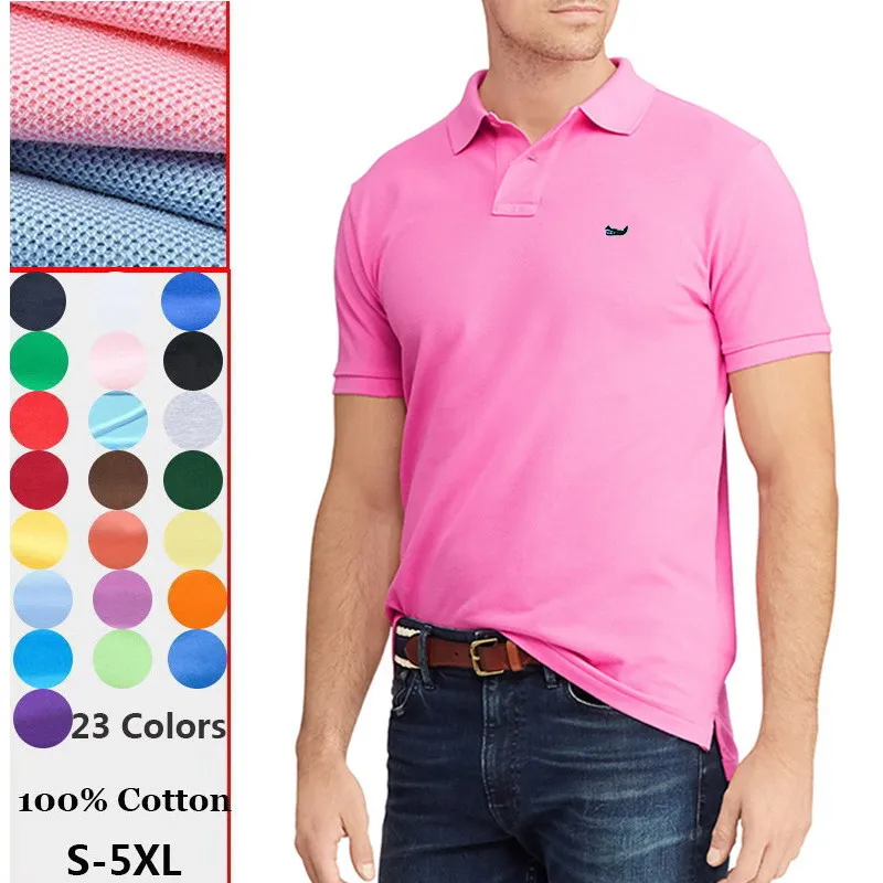 

100% Cotton High Quality Summer Mens Polos Shirts S-5XL Casual Solid Color Short Sleeve Polos Homme Fashion Sports Lapel Tee 811