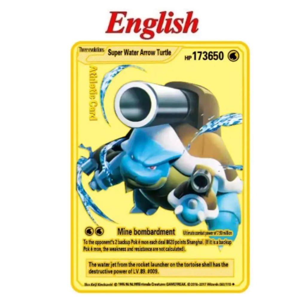 10000HP Arceus Vmax DIY золотые карты покемона в английском металлическом покемоне письма