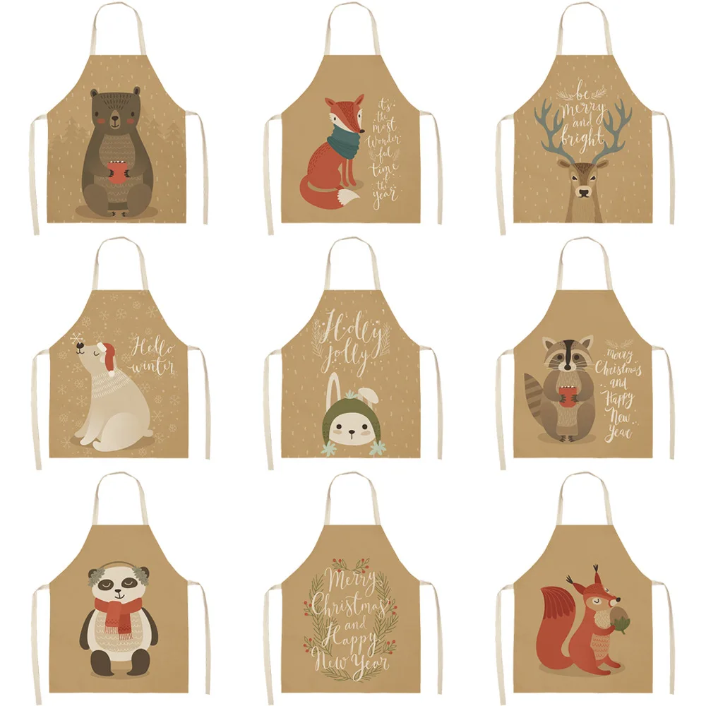 

Кухонные принадлежности с мультяшным рисунком животных, кухонные аксессуары, Женский кухонный фартук, Женский кухонный фартук