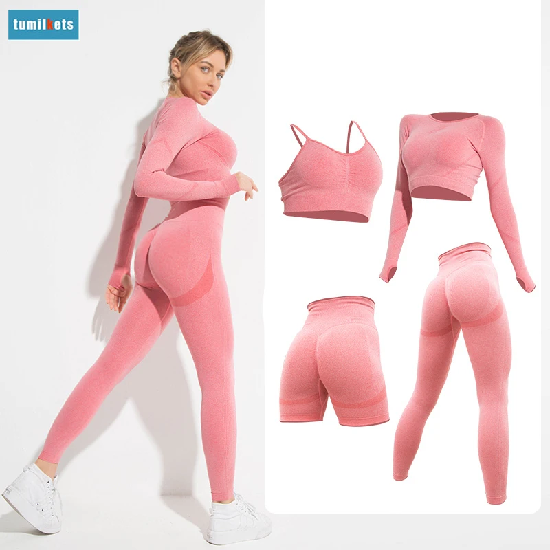 Комплект для йоги бесшовная Женская Спортивная одежда тренировок тренажерного
