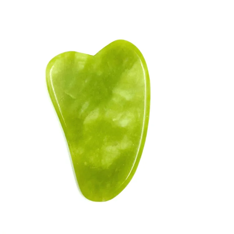 Скребок гуаша из натурального нефрита массажер для лица релаксация мышечной