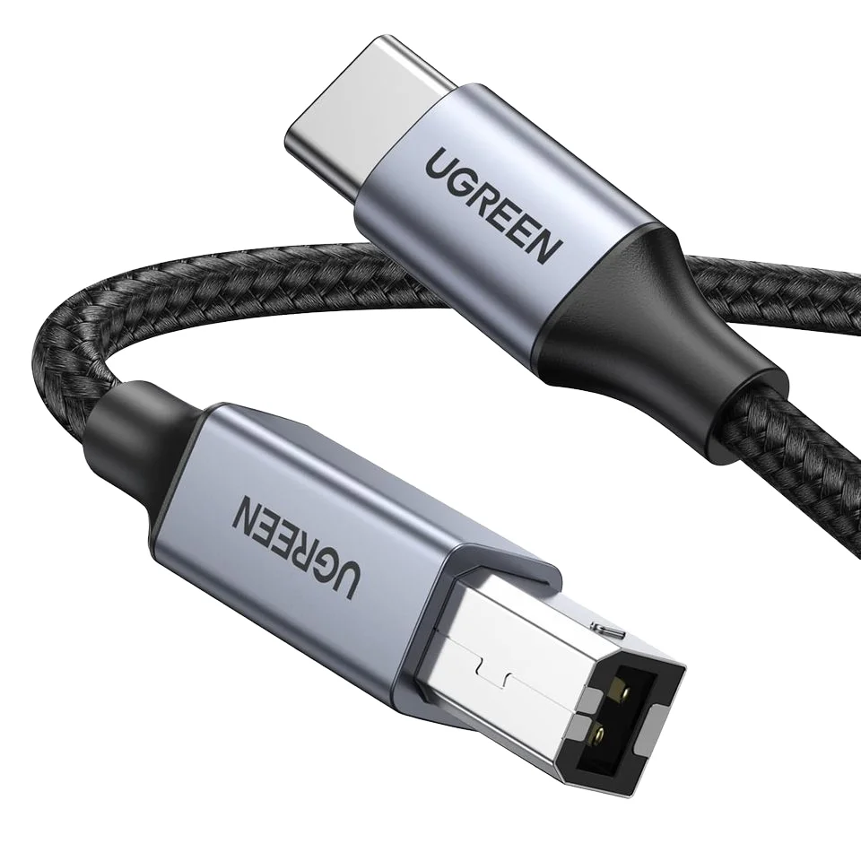Фото Кабель UGREEN нейлоновый USB B - USB C для передачи данных, совместимый с MacBook Pro/Air, MIDI-клавиатурами, DJ-контроллерами, DAC №2