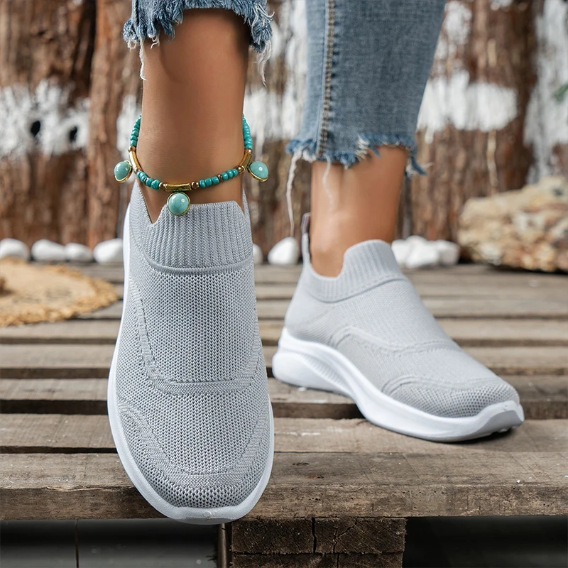 

Loafers Women Shoes Mesh Knitting Casual Sport Running Mujer Zapatillas Autumn New 2023 Flats Platform Tennis Sneakers Women