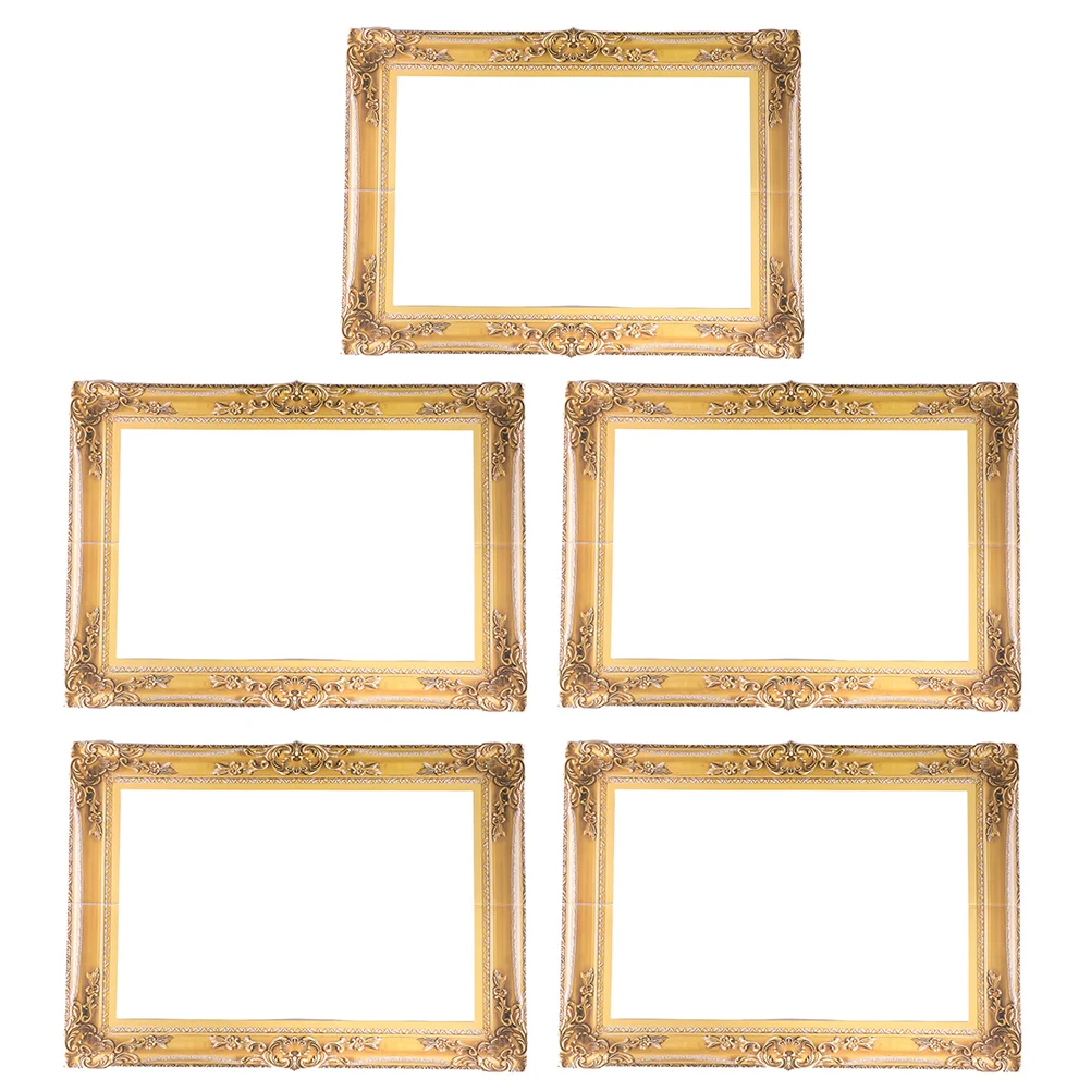 

Frame Photo Picture Prop Wall Booth Frames Christmas Baroque Retro Rustic Resin Display Golden Inflatable Mini Decorative Selfie