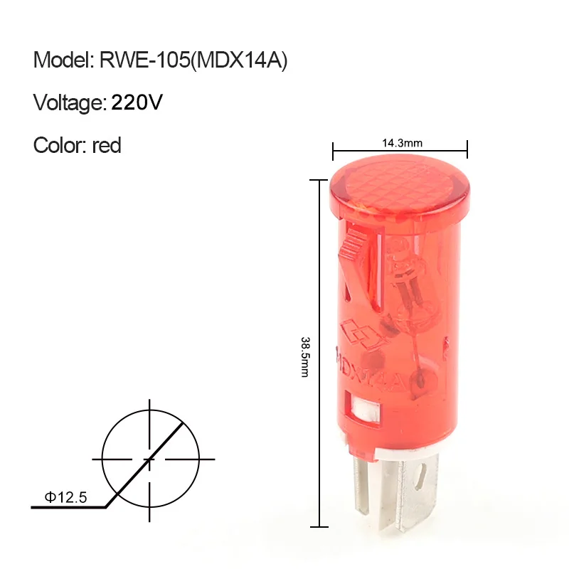 Индикаторные лампы CNNCKDL MDX-14A 12/24/220/380В красные, зелёные, жёлтые  (10 шт.) lori химические опыты шипучки мир пикселей зелёные шипучки
