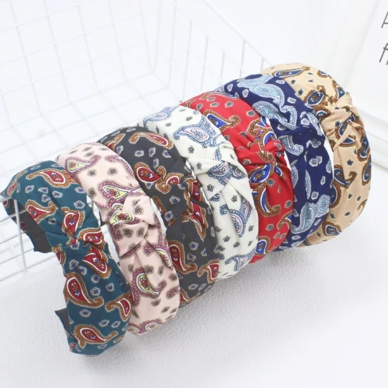 

Новые винтажные аксессуары для волос для женщин, широкий перекрестный ободок