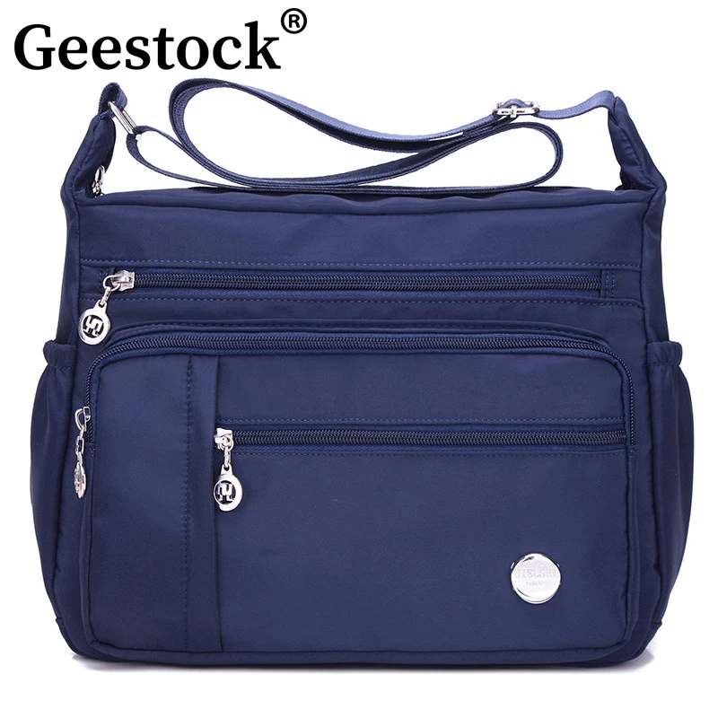 

Повседневная сумка через плечо Geestock, легкая нейлоновая холщовая дорожная сумка, многослойная Водонепроницаемая дамская сумочка-мессендже...