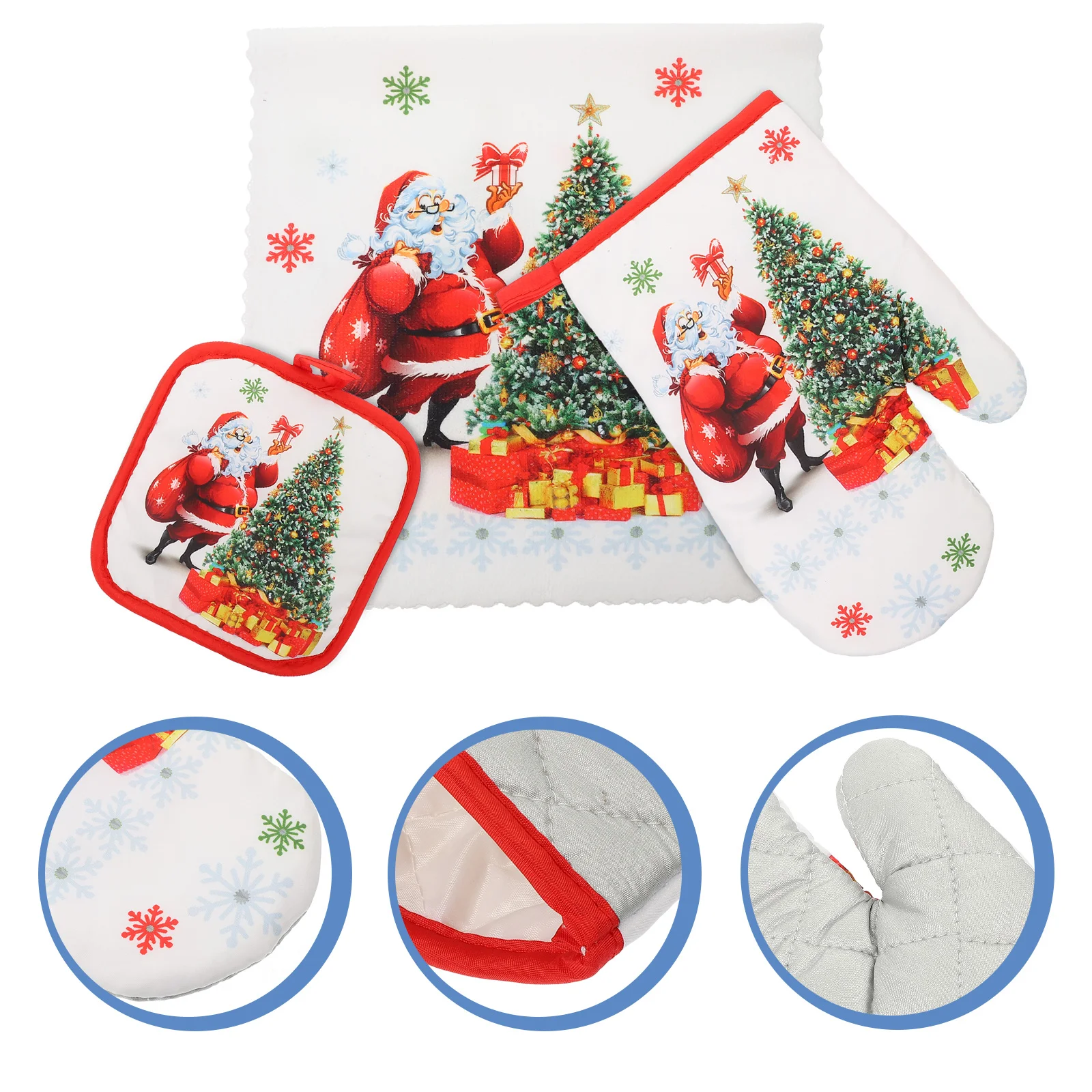 

Christmas Oven Pot Kitchen Gloves Mitts Towels Holderscooking Baking Heat Resistant Holder Hot Mittens Pads Xmasmitt Snowman