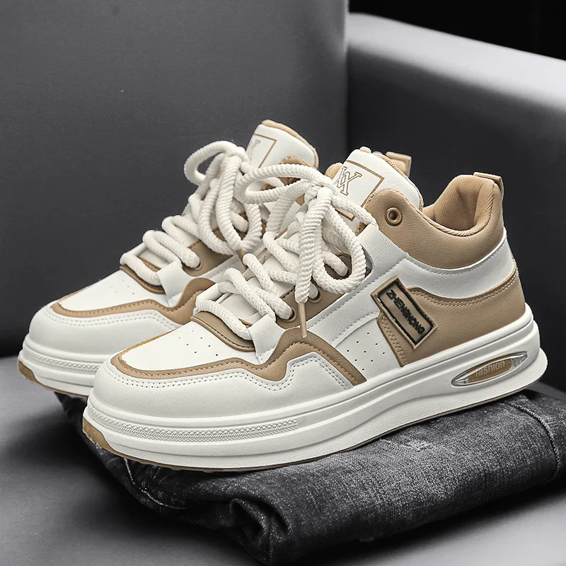 

Autumn Men's High Top Bread Shoes Casual and Simple Sports Shoes Increased Thickness Comfortable and Fashionable Men's Shoes