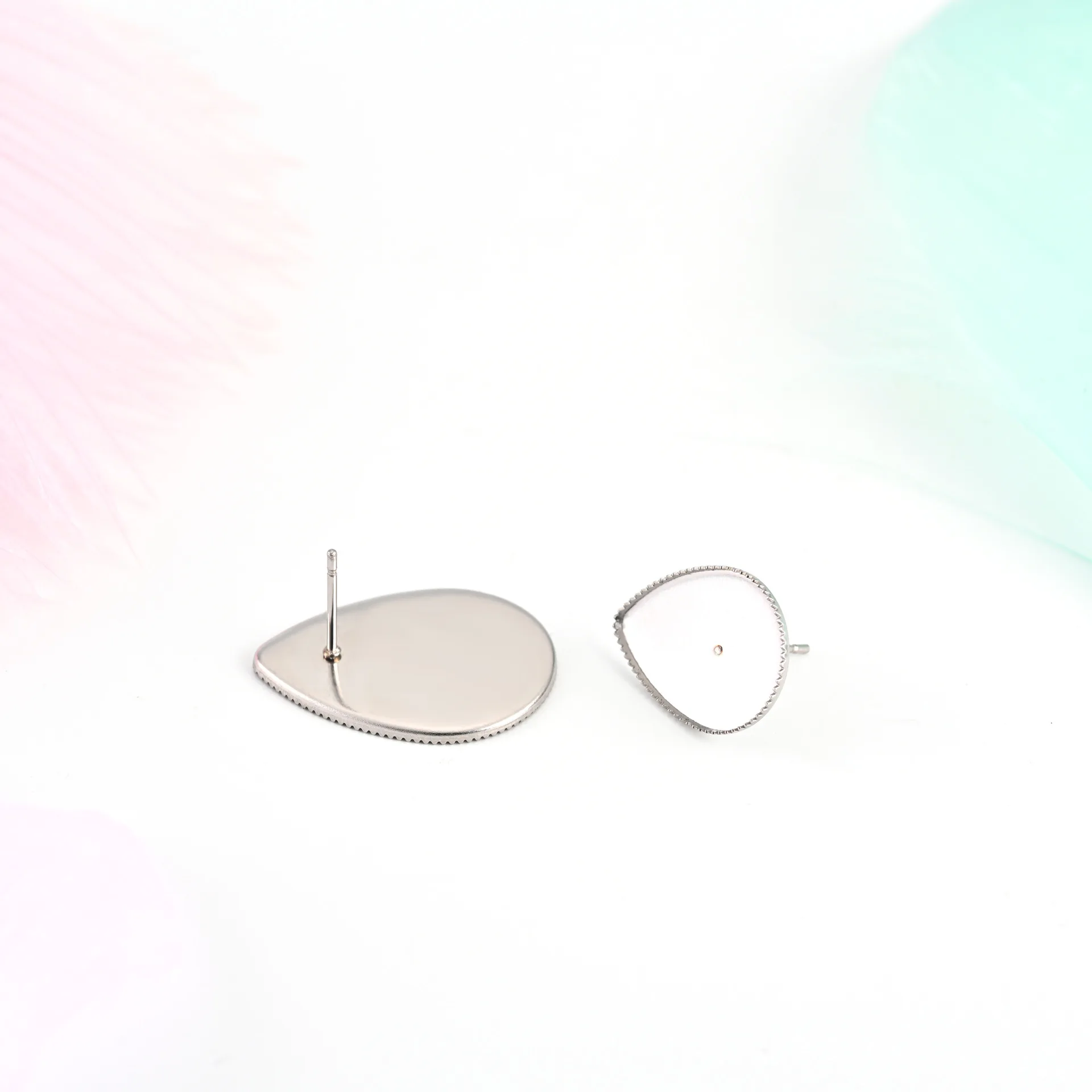 

100 шт./партия, серьги-гвоздики из нержавеющей стали, 13 х18 мм