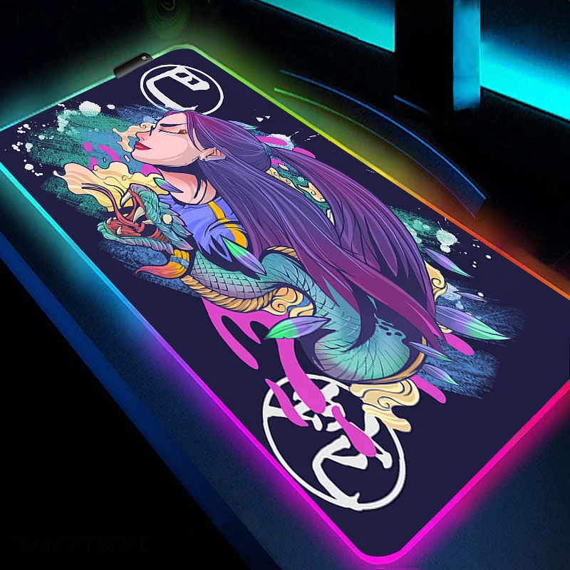 

Game Mouse Mat RGB Beast Mouse Pad Art Non-Slip Desk Mat Large Gaming Mousepad Gamer Rubber Computer Accessories LED Carpet XXL