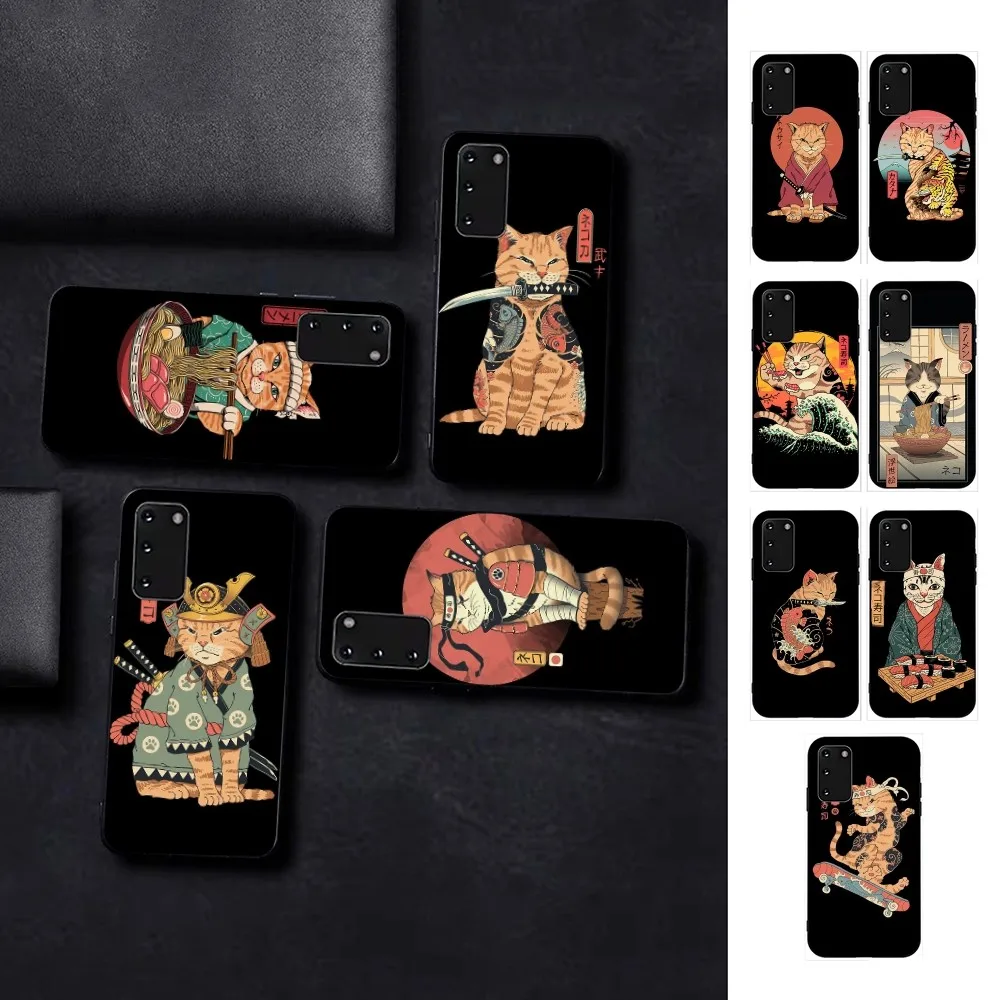 Чехол для телефона с японским котом из аниме «рамен» для Samsung S 9 10 20 21 22 23 30 23plus lite Ultra FE S10lite