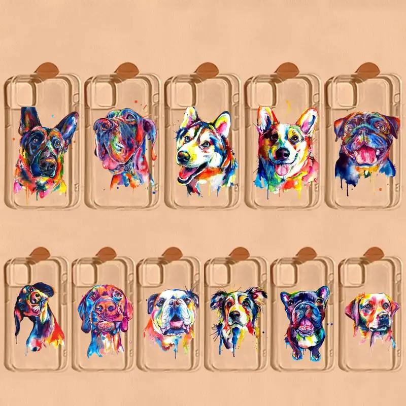 

English Bulldog Terrier plash cute dog Phone Case For iPhone 13 14 Pro Max XS XR 12 11 Pro 13 Mini 6 7 8 Plus Clear Back Cover