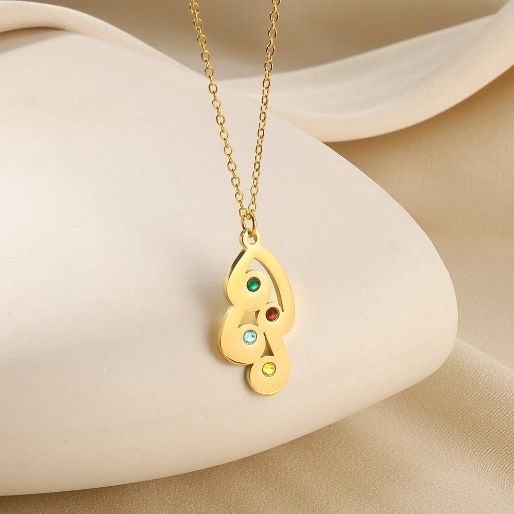 Ожерелье с подвеской в виде камней на заказ женское золотого цвета нержавеющая