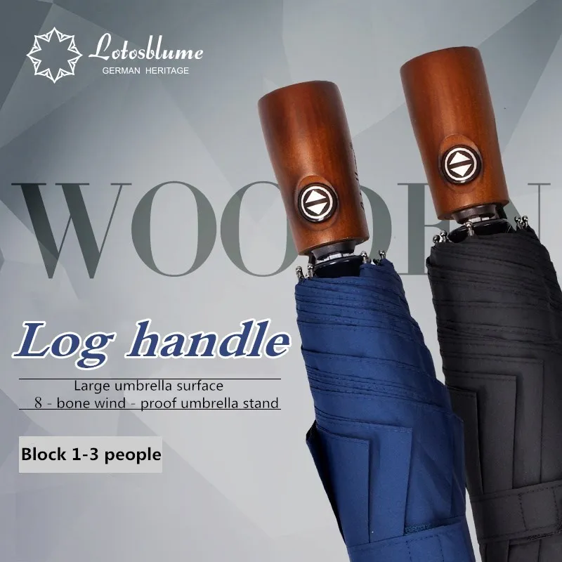 

Полностью автоматический деловой Зонт Lotosblume, однотонный, прочный, устойчивый к ветру, десять костей