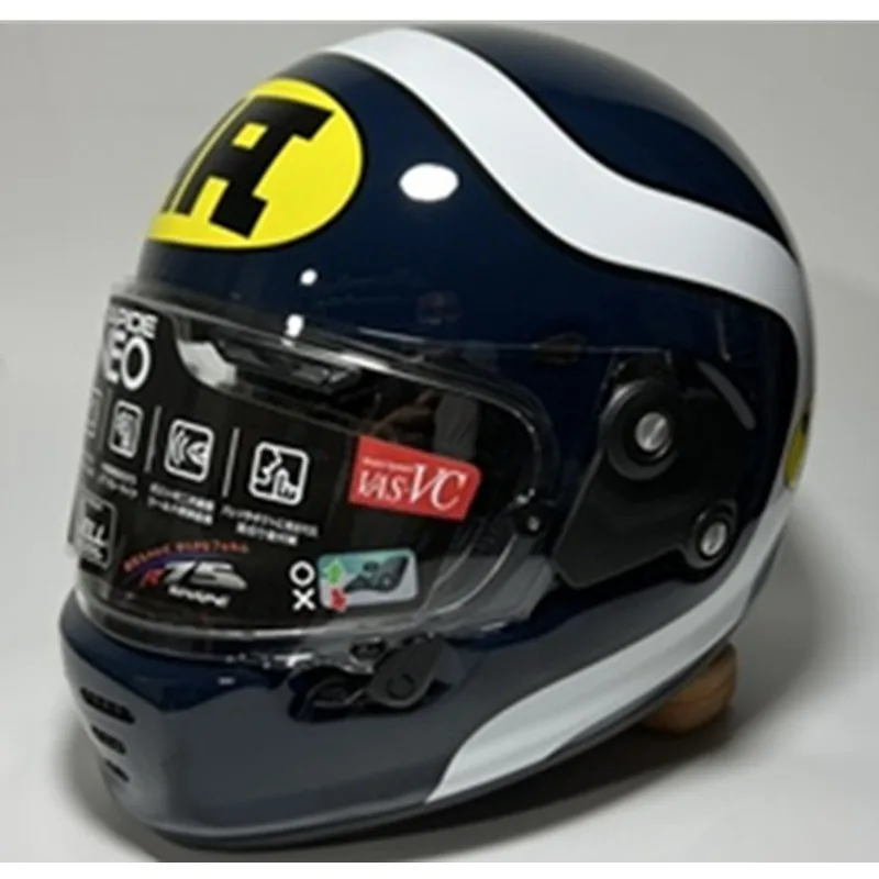 

Мотоциклетный шлем из стекловолокна высокой прочности, Ретро шлем Kart, гоночный шлем NEO, модный, ярко-синий, HA, шлем X