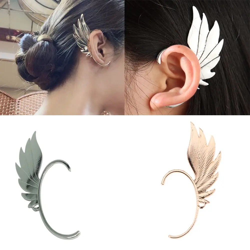 Bridal Gift Feather Wings Punk Style Jewelry Man Woman Earrings Fairy Chain Ear Cuff Ear Clip