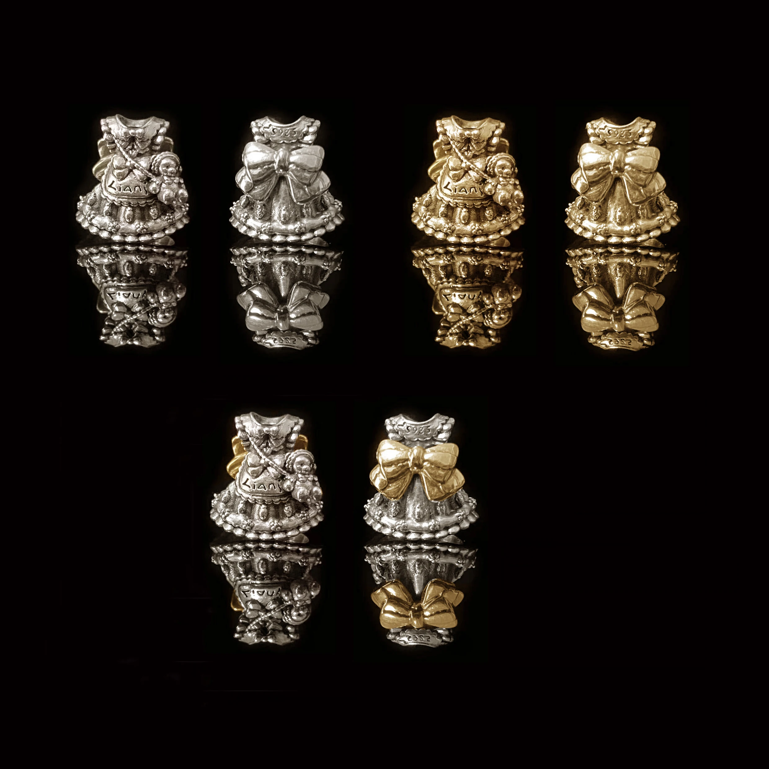 

Предпродажа, искусственное Серебряное платье в стиле Лолиты с сумкой в виде медведя, сумка в виде кролика, Шарм-бусина для браслета Пандоры, европейская Коллекция ювелирных изделий