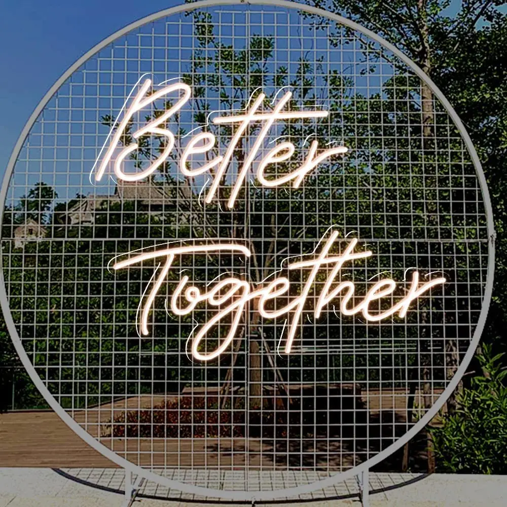 Custom Neon Sign Better Together Led Neon Light Warm White Pink Wall Hanging Happy Birthday Oh Baby Party Wedding Decoration