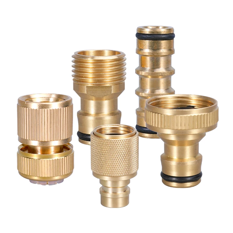 1Pcs Brass Coated Hose Adapter 1/2'' 3/4'' 1'' Quick Connect Swivel Connector Garden Hose Fittings for Watering Irrigation