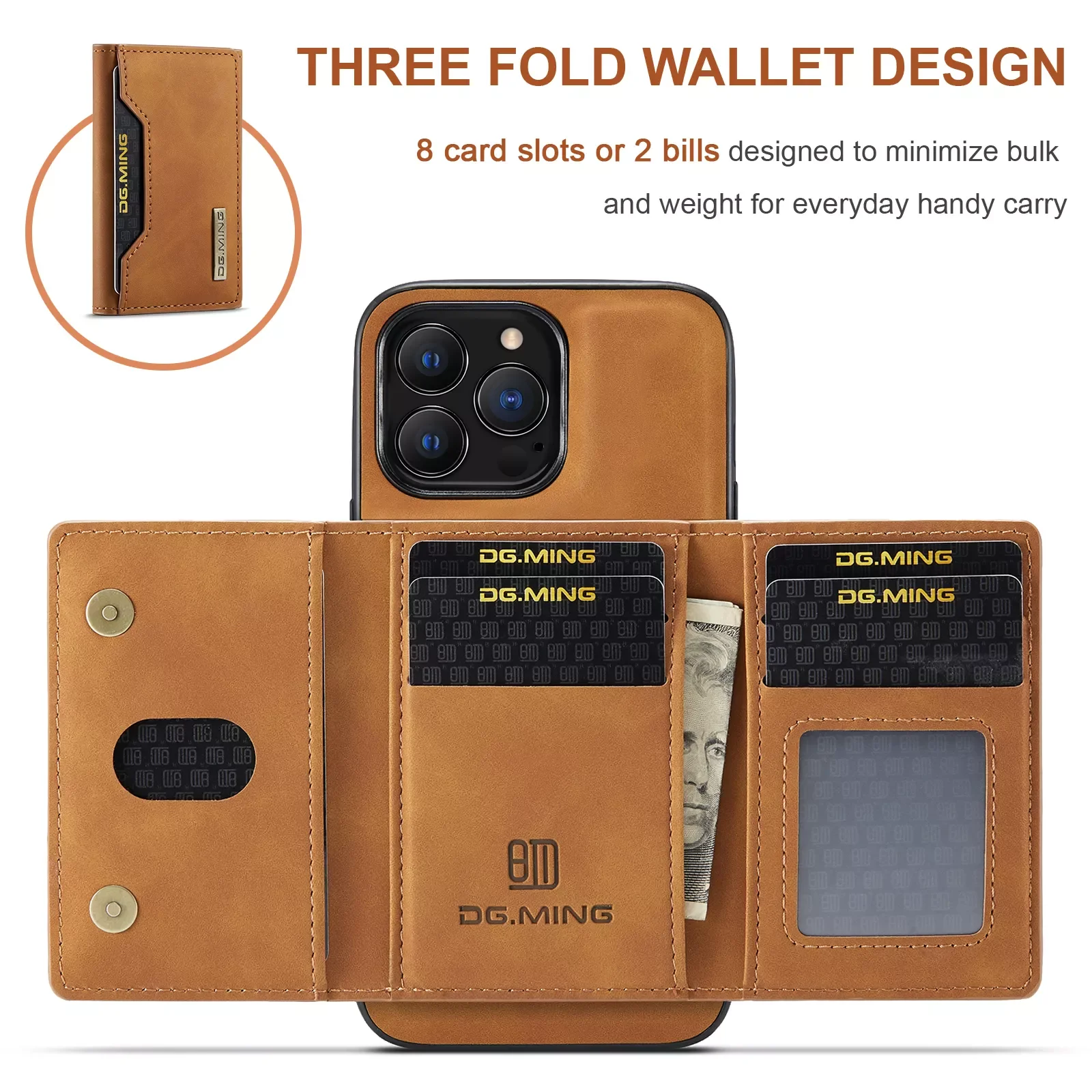 

for IPhone 13 12 11 Pro Max Mini Xs XR 7 8 Plus Se2020 Wallet Cover Cards Holder Pocket2 In 1 Detachable Magnetic Leather Case